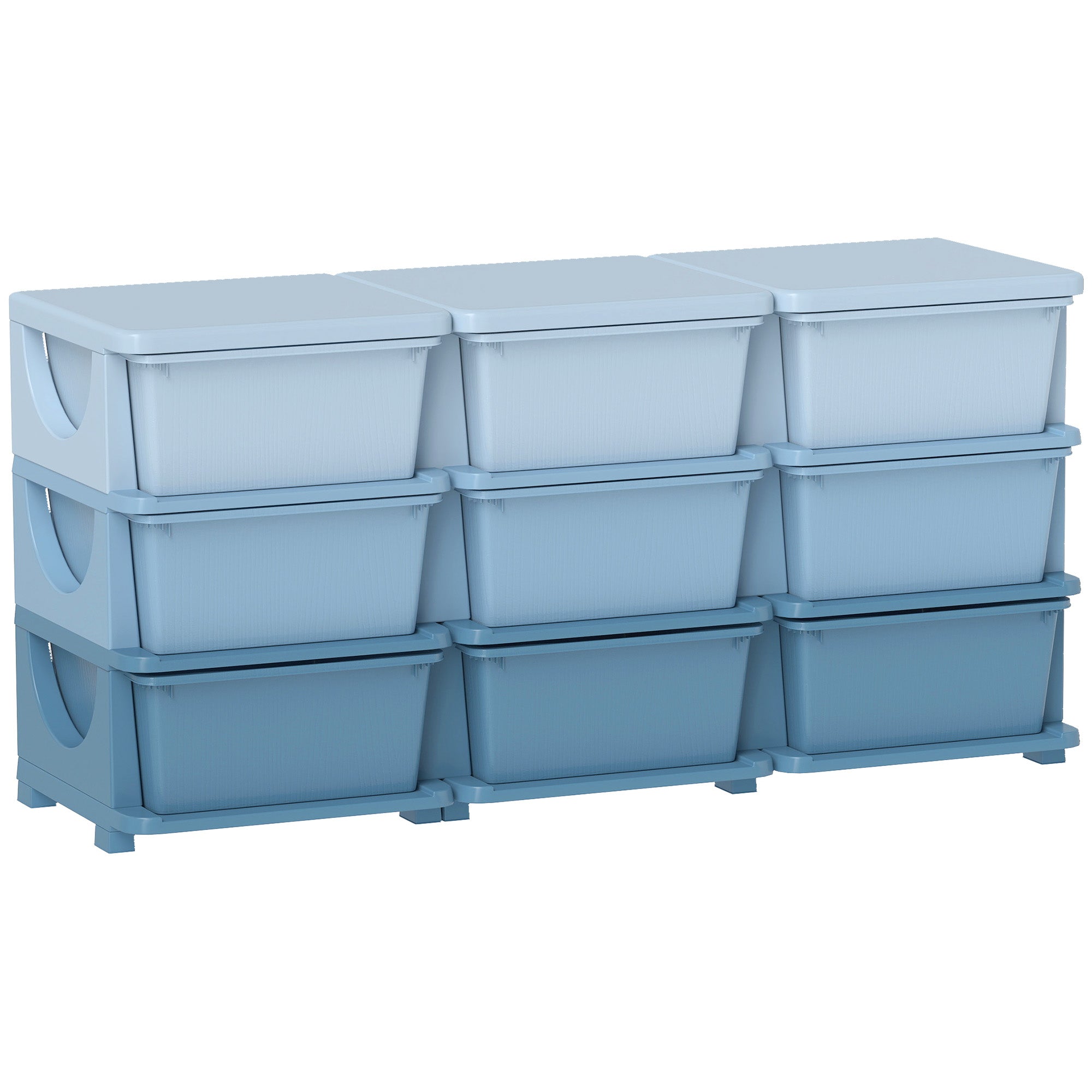 HOMCOM Kids Storage Unit, with Nine Drawers - Blue
